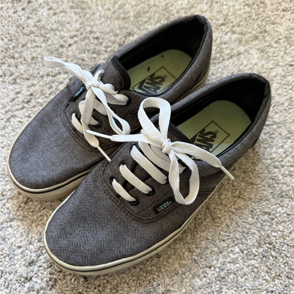 Vans • Gray Herringbone Canvas Sneakers